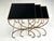 Set of 3 nesting tables / side tables. Metal frame with black glass. Mid 20th century. Light signs of use consistent with...