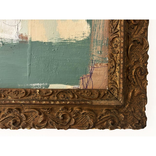 “Matcha" Abstract Art in Antique Frame, Transitional Living Room Art by JTS For Sale - Image 4 of 10