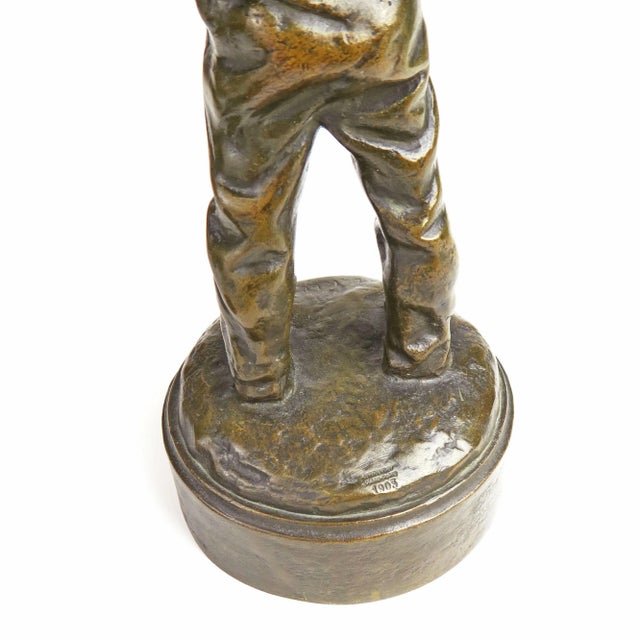 Metal 19th Century French Patinated Bronze Figural Sculpture by Louis Kley For Sale - Image 7 of 10