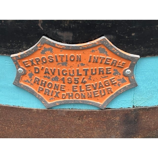 Wonderful wine barrel modified planter - finished in Tiffany Blue with French Exposition Plaque. Crafted from the bottom...