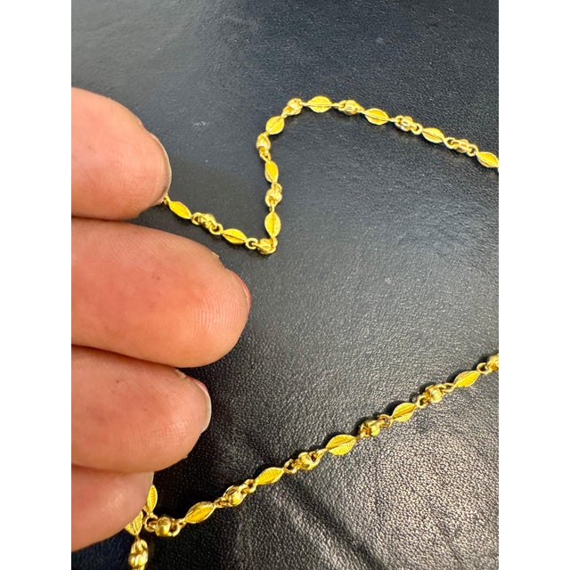 24 Karat Pure Gold Hand Made Yellow Gold Bead Necklace, 13 Gm, 18 Inch For Sale - Image 14 of 18