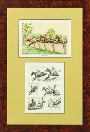 "Millbrook" Steeplechase by Paul Desmond Brown C.1930 Original Artist's Proof Plate