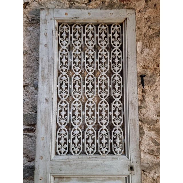 Antique Oak Front Door with Cast Iron Grill, 1890s For Sale - Image 10 of 18