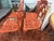 This set of 4 vintage orange iron garden patio chairs is a unique and stylish addition to any outdoor space. Made from...