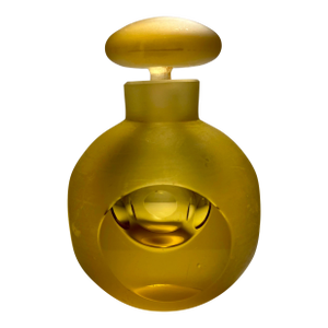 1960’s Vintage Murano Sommerso Amber Cut Glass Perfume Bottle With Stopper