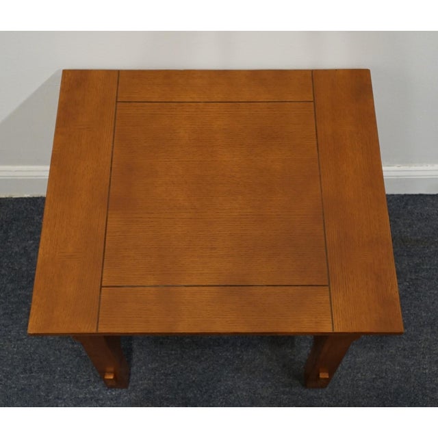 High End Vintage Quarter Sawn Oak Mission Style 27" Accent End Table For Sale - Image 4 of 8