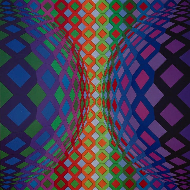 Victor Vasarely (1906-1997) Reech Heliogravure after a work by the artist On heavy paper, 27 x 27 cm (approx. 11 x 11...