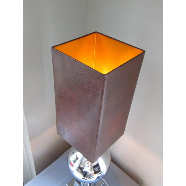 Brown Table Lamp in Chrome, 1968 For Sale - Image 8 of 11
