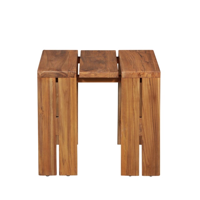 Modern Paradiso Outdoor Teak Wood End Table For Sale - Image 3 of 8