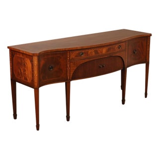 Federal Style Custom Mahogany Sideboard With Inlay And Tambour Door For Sale