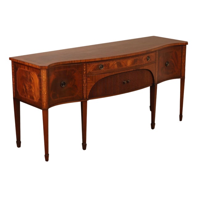 Federal Style Custom Mahogany Sideboard With Inlay And Tambour Door For Sale