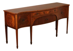 Federal Style Custom Mahogany Sideboard With Inlay And Tambour Door