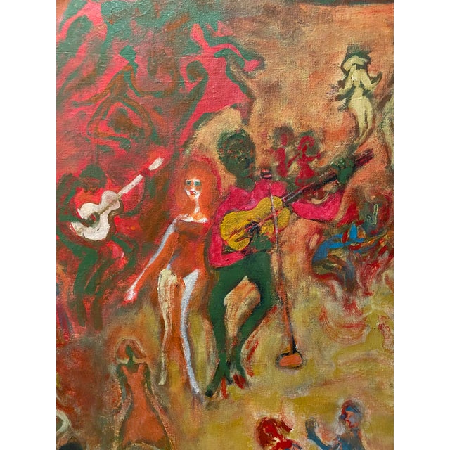 Large Scale Modernist Oil Painting on Canvas by George Rhoads | Chairish