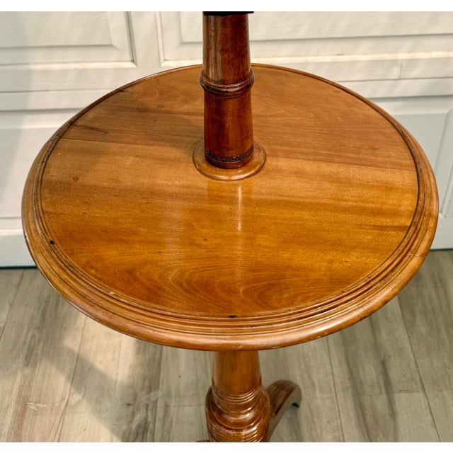 Early 20th Century Antique Turned Wood Cheval Dressing Shaving Mirror With Pedestal Shelf For Sale - Image 5 of 14