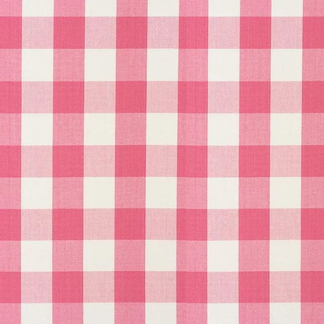 Sample - Schumacher Camden Cotton Check Fabric in Magenta For Sale