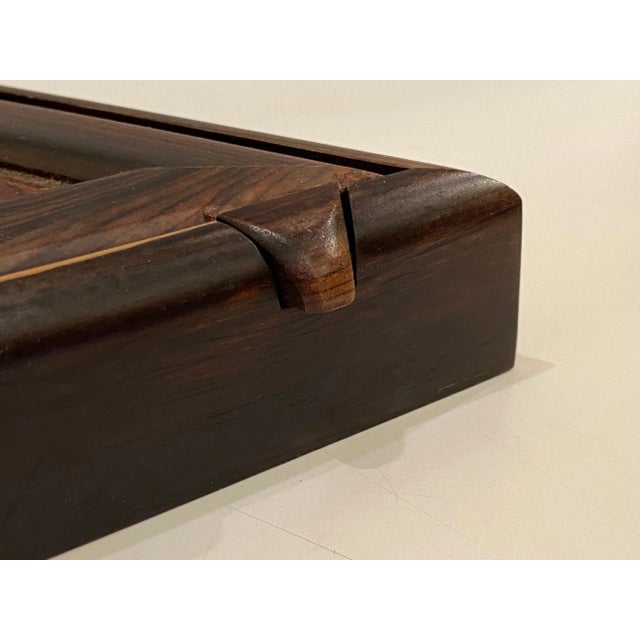 1980s Artisan Rosewood Jewelry Box For Sale - Image 5 of 10