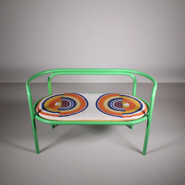 Metal Set of Benches with Cushions by Gae Aulenti for Locus Solus For Sale - Image 7 of 11