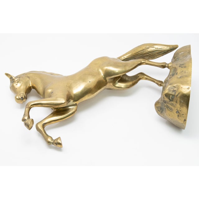 Solid Brass Raring Horse Figure For Sale - Image 12 of 13
