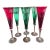 Set of Six Colored Crystal Champagne Flutes From Lenox 'Holiday Gems' Collection For Sale