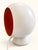 Mid-Century Modern Vintage Space Age Eyeball Table Lamp – White With Red Interior, C. 1970s–1980s For Sale - Image 3 of 6