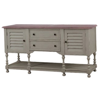 Shutter Door Sideboard Coastal Cottage Shabby French Country Style For Sale