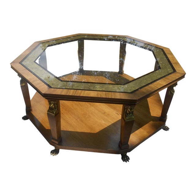 1960s Vintage Baker Furniture Egyptian Revival Octagon Coffee Table