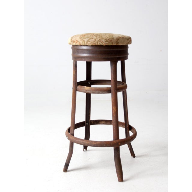 Brown Antique Industrial Stool For Sale - Image 8 of 12