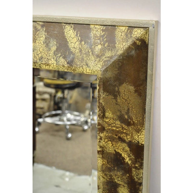 Gold Vintage Decorative Arts Inc. Faux Tortoise Shell Painted Brown & Gold Modern Wall Mirror For Sale - Image 8 of 12