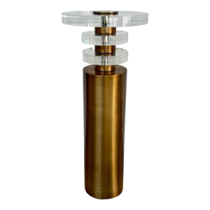Currey & Company Modern Optic Crystal Brass Shani Drinks Table