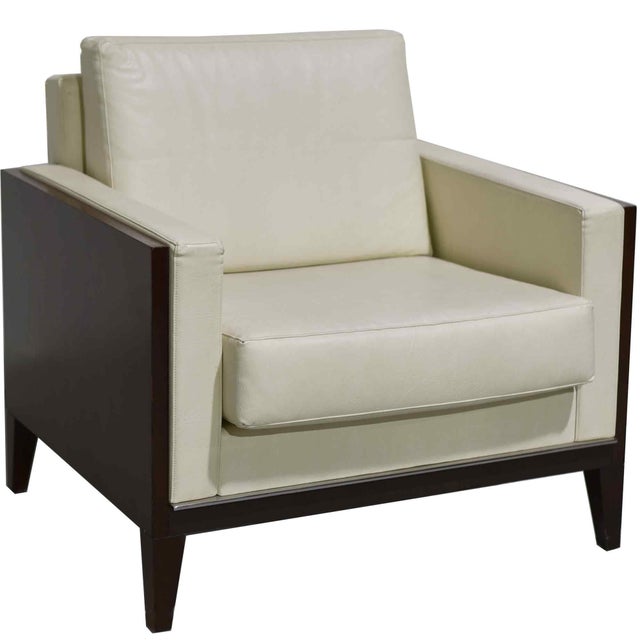 Vintage Contemporary Cream Lounge Chair LSM Collection by David Edward For Sale - Image 14 of 14