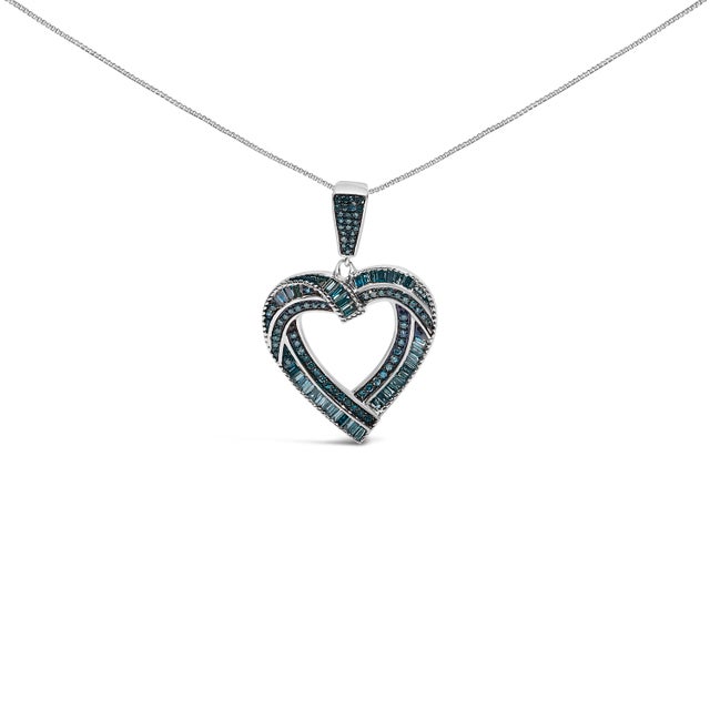 Embrace elegance with this enchanting heart pendant necklace, crafted from .925 sterling silver that gleams with a...