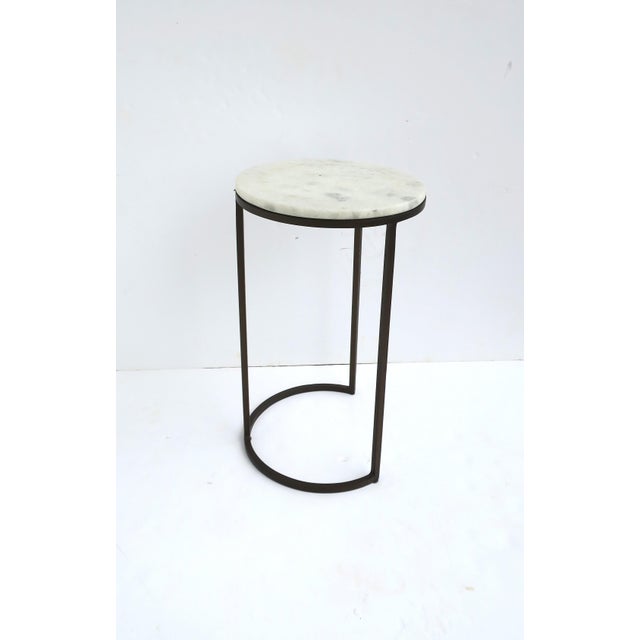 Metal Granite Marble Bronzed Side Drinks Table For Sale - Image 7 of 9