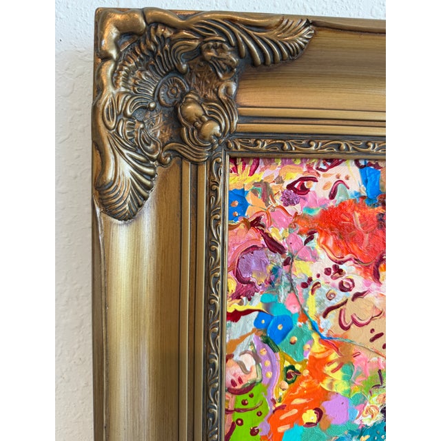 Red Serg Graff "Orange Dog" Abstract Painting Acrylic on Canvas Framed Art, Coa For Sale - Image 8 of 11
