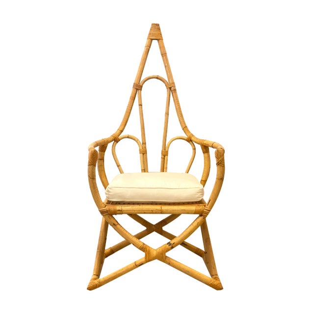 Vintage Bamboo Armchair, 1970s For Sale