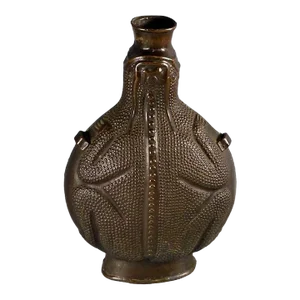 19th C Chinese Tibetan Bronze Frog Vessel Vase