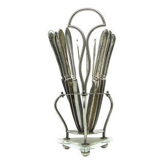 Art Deco Knife Stand, Germany, 1930s, Set of 13 For Sale