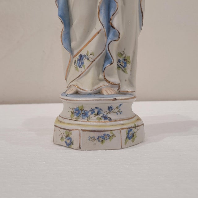 Ceramic Biscuit Porcelain Virgin with Child Figure, Germany, 1920s For Sale - Image 7 of 17