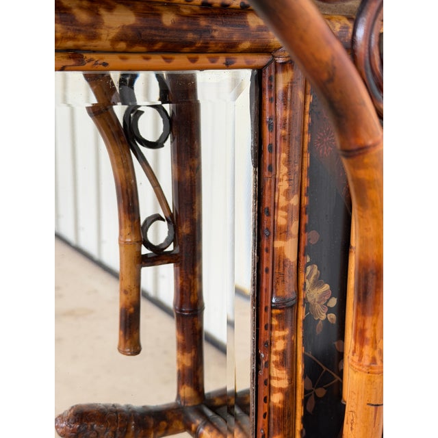 Late 19th Century English Aesthetic Movement Bamboo Étagère Mirror With Japanned Panels and Shelves For Sale - Image 10 of 12