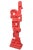 Life Size Red Totem Molded Fiberglass and Plaster of Paris Abstract Floor Indoor Sculpture For Sale