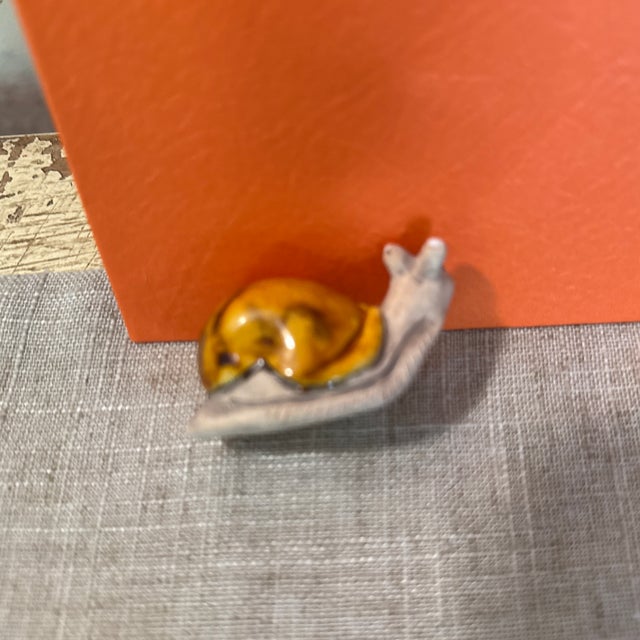 Goldenrod Vintage Ceramic Snail Figurine For Sale - Image 8 of 8