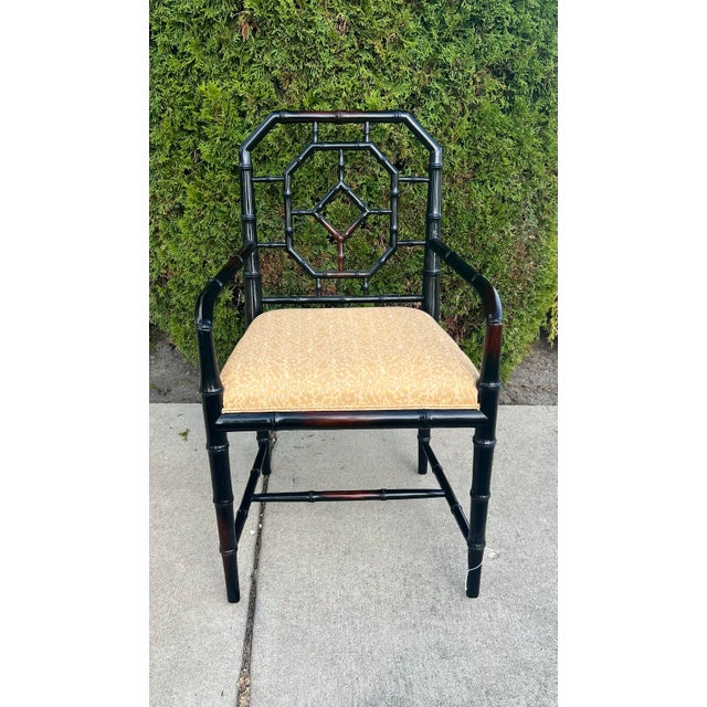 1980s Vintage Style Faux Bamboo Side Chair For Sale - Image 5 of 10