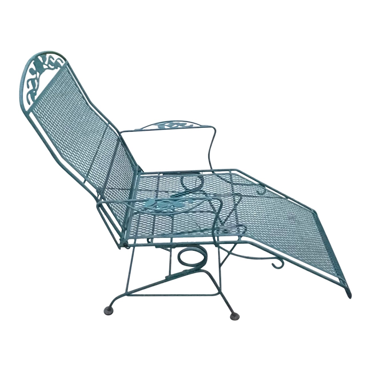 Dogwood Wrought Iron Patio Garden Chaise Lounge Chair Spring Rocker ...
