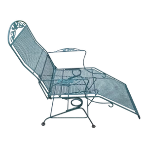 Dogwood Wrought Iron Patio Garden Chaise Lounge Chair Spring Rocker