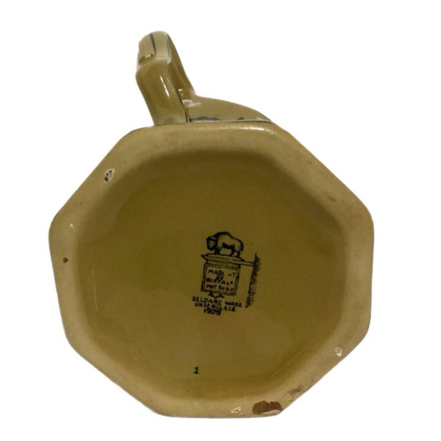 Sand Antique Fox Hunting Scene Pitcher - Buffalo Pottery by Deldare Ware - 1908 For Sale - Image 8 of 9