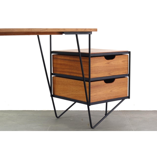 Writing Desk by Vista California in Iron and Walnut 1960s For Sale - Image 11 of 12
