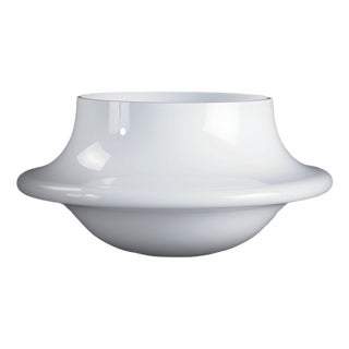 White Glass Atollo Vetro Bowl from VGnewtrend For Sale