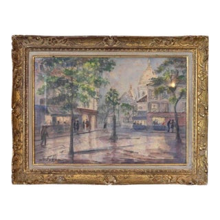 Mid 20th Century Eugène Febvre (1885-1967) Drawing Montmartre “the Sacred Heart” Paris For Sale