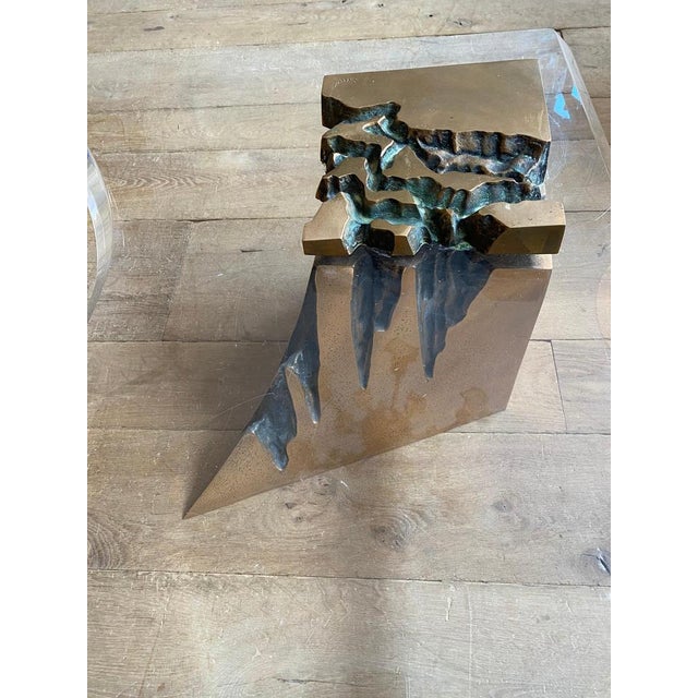 Large Coffee Table in Brass and Acrylic Glass, 1970s, Set of 2 For Sale - Image 6 of 18