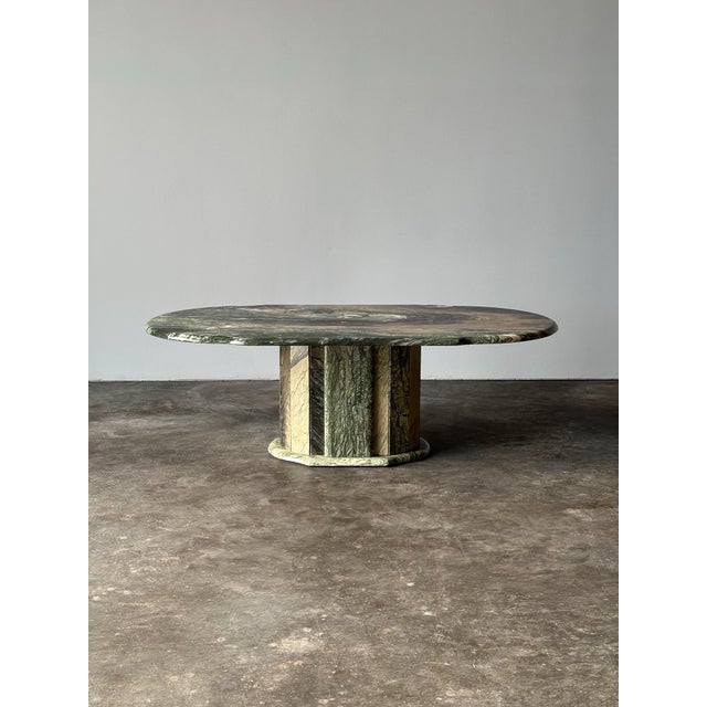 Cipollino Ondulato Marble Oval Coffee Table, Italy, 1980s For Sale - Image 4 of 16