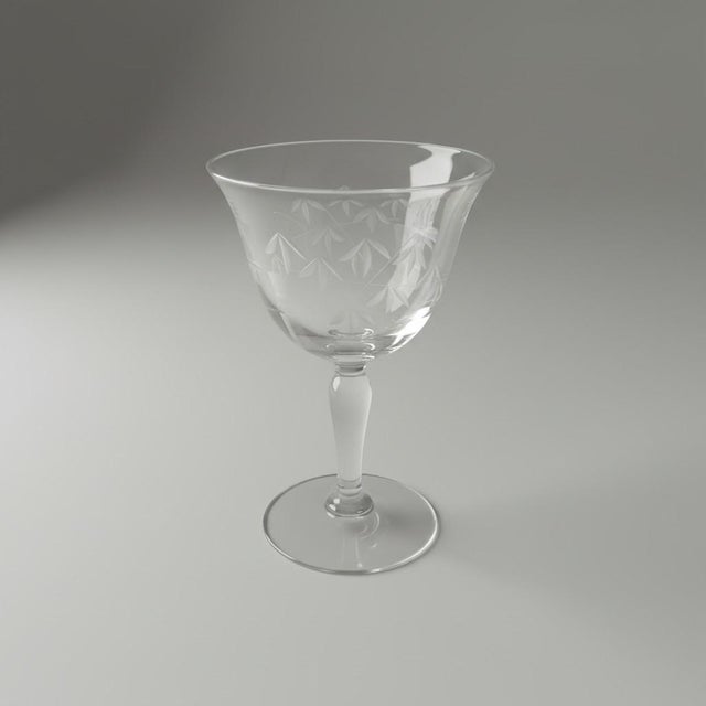 Mid 20th Century Mid Century Modern Sasaki Noritake Bamboo Etched Crystal Cordial Liqueur Dessert Glasses - Set of 11 For Sale - Image 6 of 10